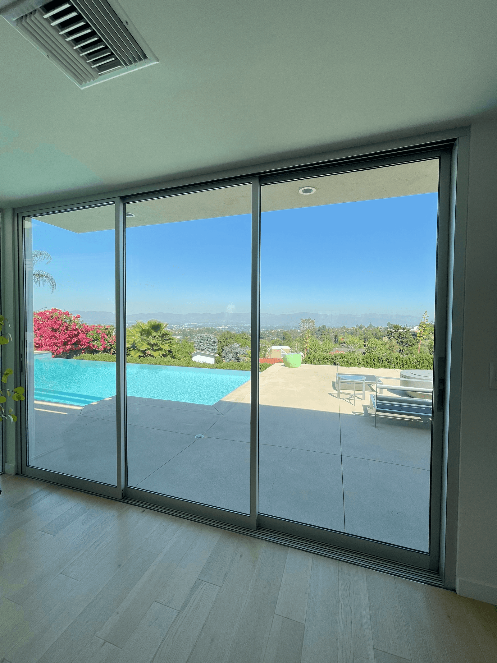 sliding door that’s hard to open.